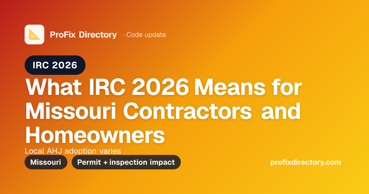 What IRC 2026 Means for Missouri Contractors and Homeowners — ProFix ...